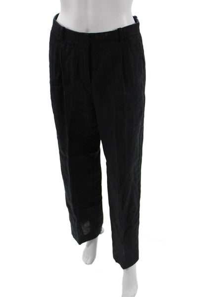 J Crew Unisex Black Linen Dress Pants Size 2