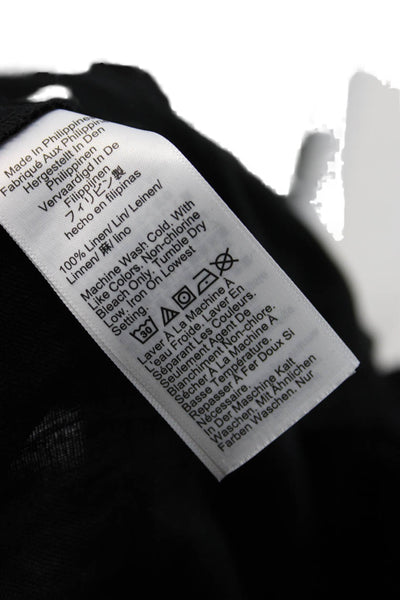 J Crew Unisex Black Linen Dress Pants Size 2