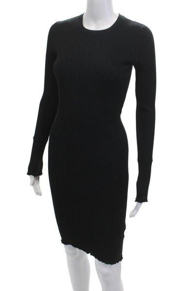 Scotch & Soda Womens Bodycon Sweater Dress Black Long Sleeve Crew Neck Size XS