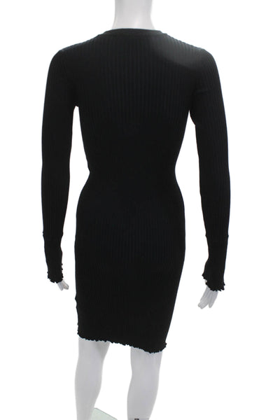 Scotch & Soda Womens Bodycon Sweater Dress Black Long Sleeve Crew Neck Size XS