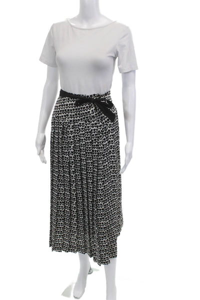 Zaikamoya Womens Pleated Wrap Skirt Black 100% Polyester Midi Size L