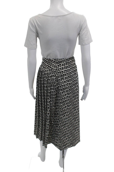 Zaikamoya Womens Pleated Wrap Skirt Black 100% Polyester Midi Size L
