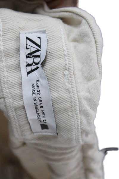 Zara Unisex Chino Shorts Beige Cotton Buckle Size 0