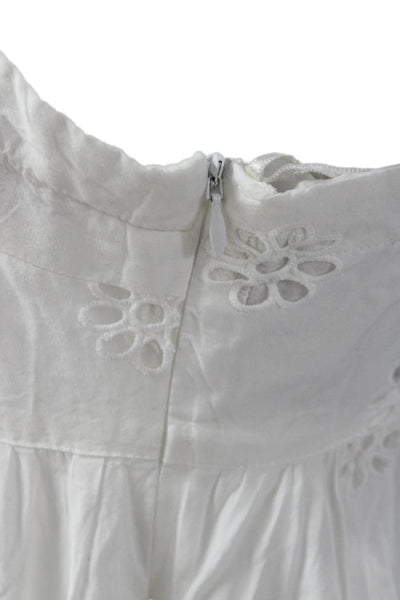 Seafolly Women Sundress White Floral Square Neck Sleeveless Tie Mini Size XS