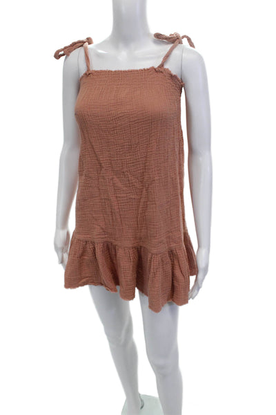 MINKPINK Womens Brown Sundress Square Neck Sleeveless Mini Size XS