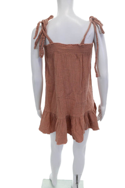 MINKPINK Womens Brown Sundress Square Neck Sleeveless Mini Size XS