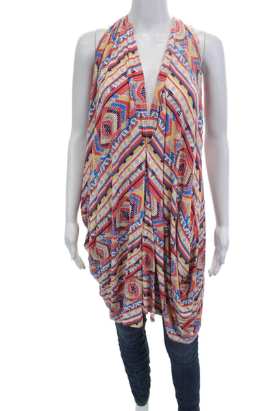 Rachel Pally Womens Kaftan Sleeveless V Neck Aztec Multi Top Size S