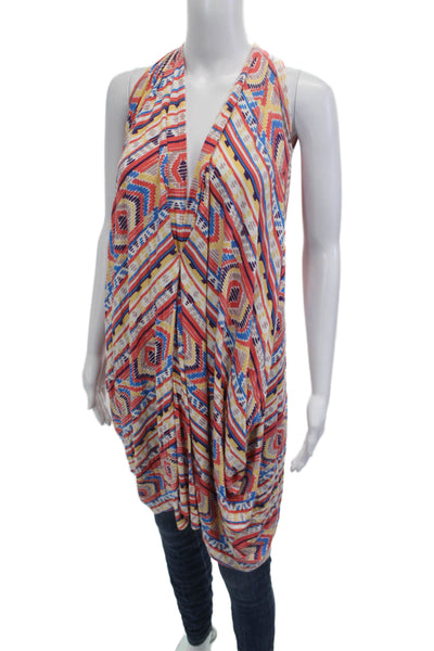 Rachel Pally Womens Kaftan Sleeveless V Neck Aztec Multi Top Size S