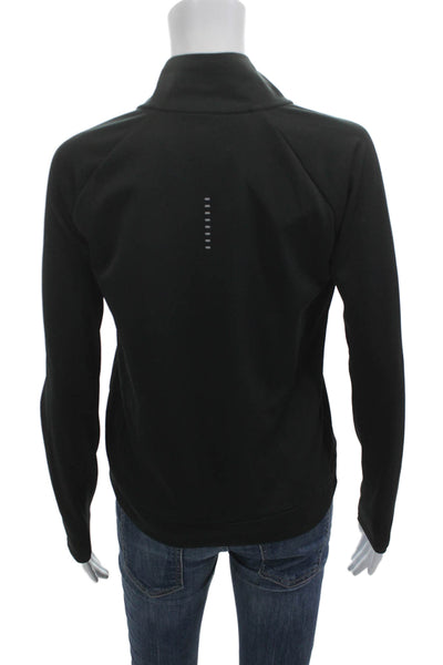 Nike Women Pullover Sweatshirt Black Zip Mock Neck Graphic Size XS