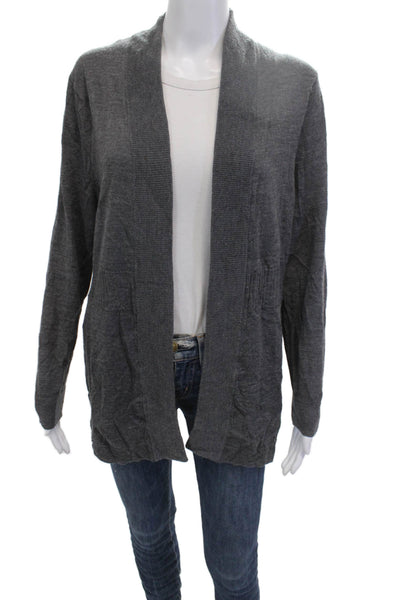 Talbots Unisex Dark Gray Merino Wool Cardigan Long Sleeve Size XL