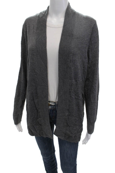 Talbots Unisex Dark Gray Merino Wool Cardigan Long Sleeve Size XL