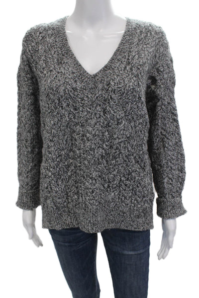 Vince Unisex Dark Gray V Neck Cashmere Wool Pullover Sweater Size XS