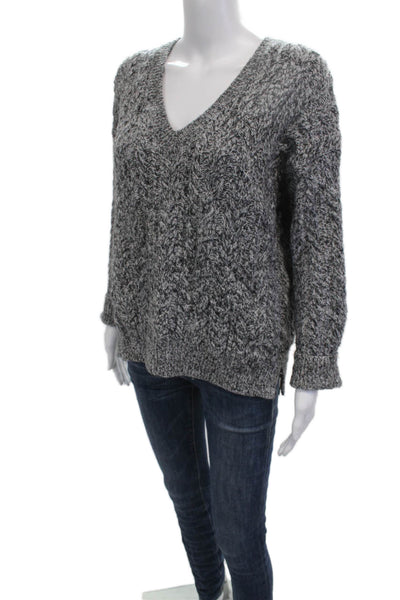 Vince Unisex Dark Gray V Neck Cashmere Wool Pullover Sweater Size XS