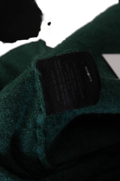 Anthropologie Women Pullover Green Wool Blend Crew Neck 3/4 Sleeve Size S
