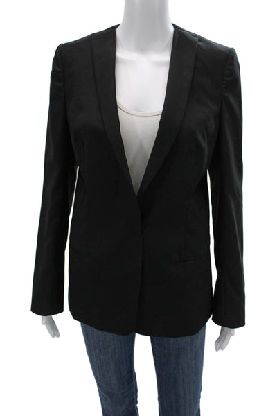Narciso Rodriguez Women Black Wool V Neck Long Sleeve Blazer Size 40