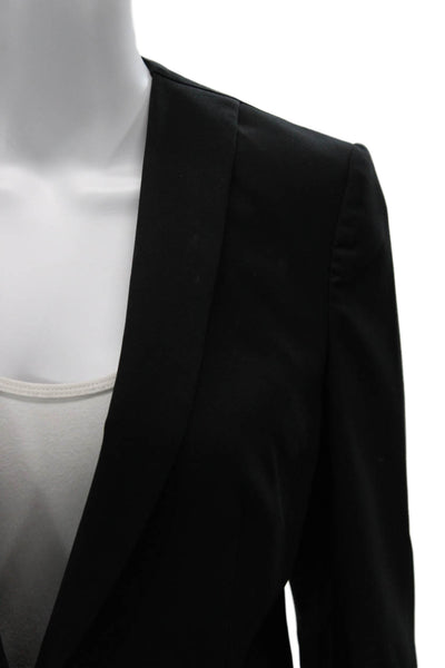 Narciso Rodriguez Women Black Wool V Neck Long Sleeve Blazer Size 40