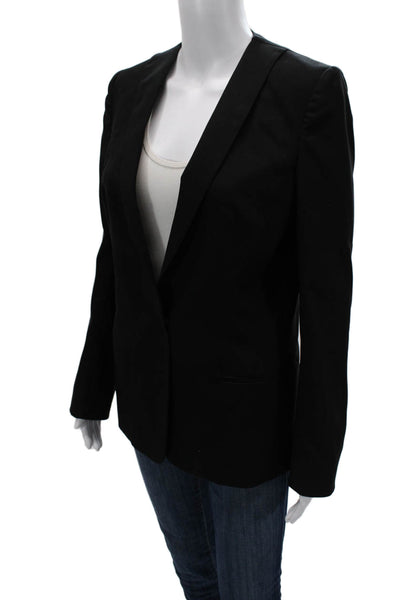 Narciso Rodriguez Women Black Wool V Neck Long Sleeve Blazer Size 40