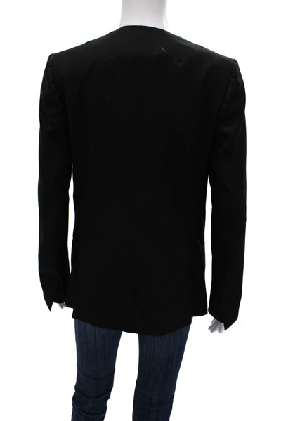 Narciso Rodriguez Women Black Wool V Neck Long Sleeve Blazer Size 40