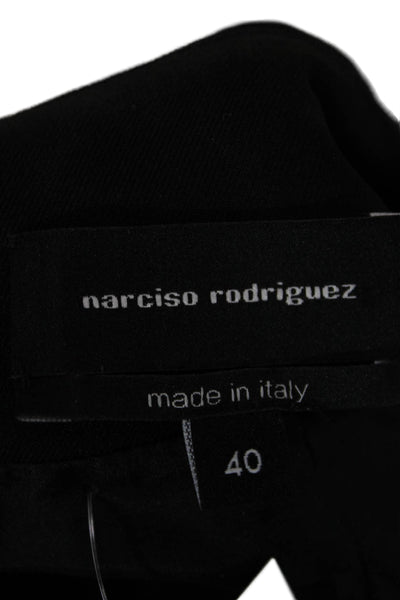 Narciso Rodriguez Women Black Wool V Neck Long Sleeve Blazer Size 40