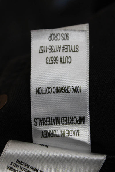 Agolde Unisex Cropped Straight Jeans Black High Rise Size 24