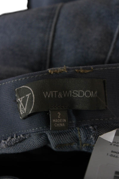 Wit & Wisdom Women Cropped Capri Jeans Blue High Rise Size 2