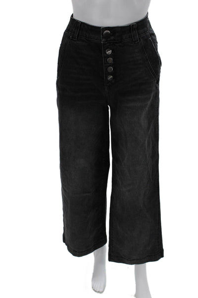 Democracy Women Cropped High Rise Dark Gray Jeans Cotton Stretch Size 6P