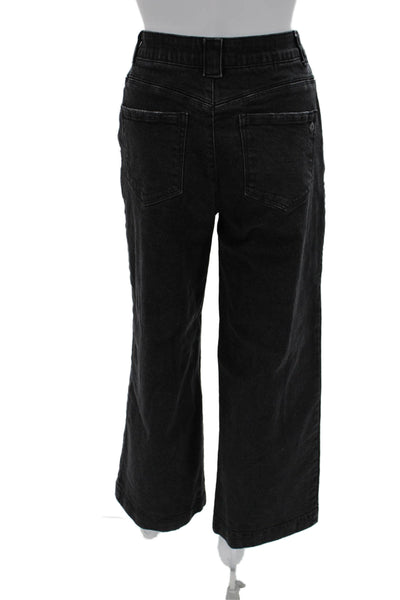 Democracy Women Cropped High Rise Dark Gray Jeans Cotton Stretch Size 6P