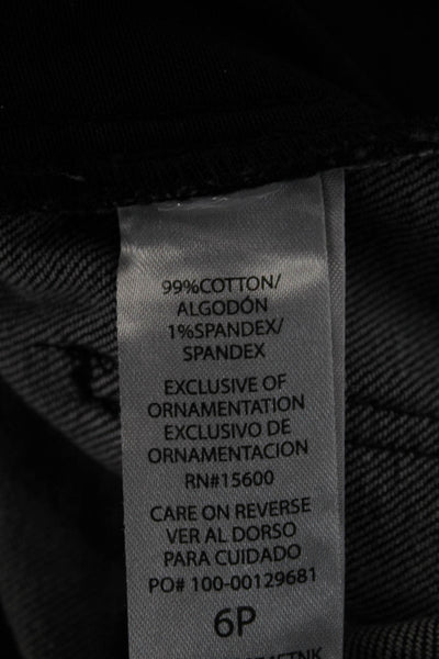 Democracy Women Cropped High Rise Dark Gray Jeans Cotton Stretch Size 6P