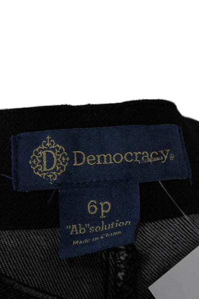 Democracy Women Cropped High Rise Dark Gray Jeans Cotton Stretch Size 6P