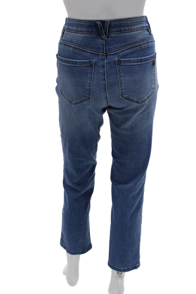 Democracy Womens Cropped Straight High Rise Blue Jeans Size 2P