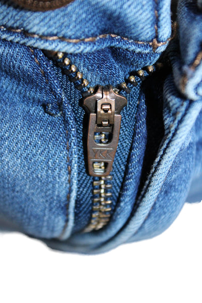 Democracy Womens Cropped Straight High Rise Blue Jeans Size 2P