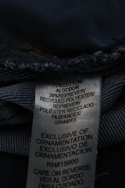 Democracy Womens Cropped Straight High Rise Blue Jeans Size 2P