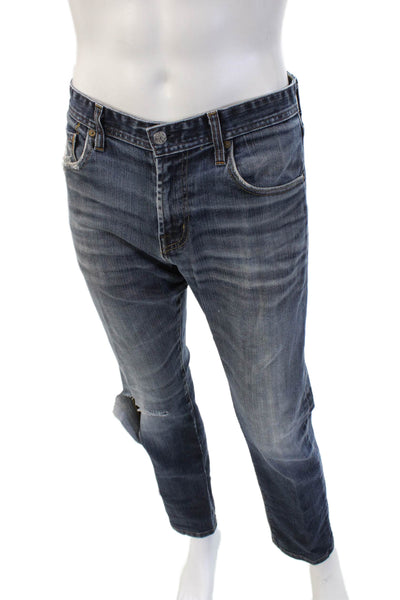 AG Adriano Goldschmied Mens Dark Blue Straight Jeans Size 33