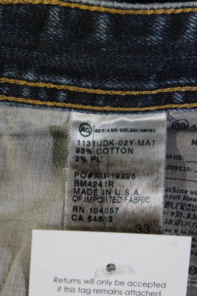 AG Adriano Goldschmied Mens Dark Blue Straight Jeans Size 33