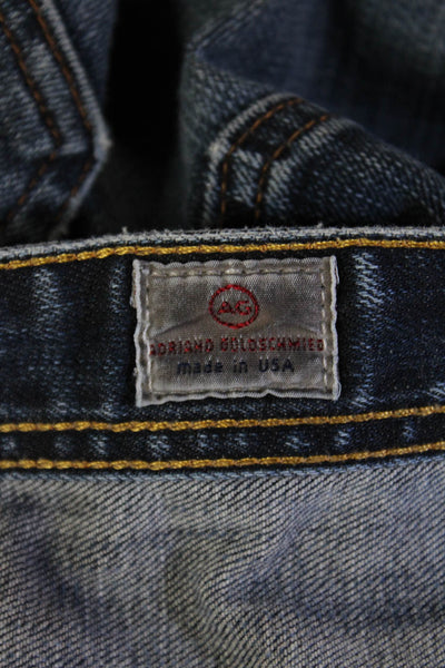 AG Adriano Goldschmied Mens Dark Blue Straight Jeans Size 33
