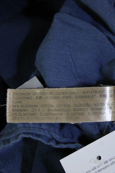 Massimo Dutti Mens Chino Pants Dark Blue Button Closure 98% Cotton Size 32