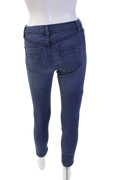 Free People Womens Ankle Skinny High Rise Jeans Dark Blue Button Size 26