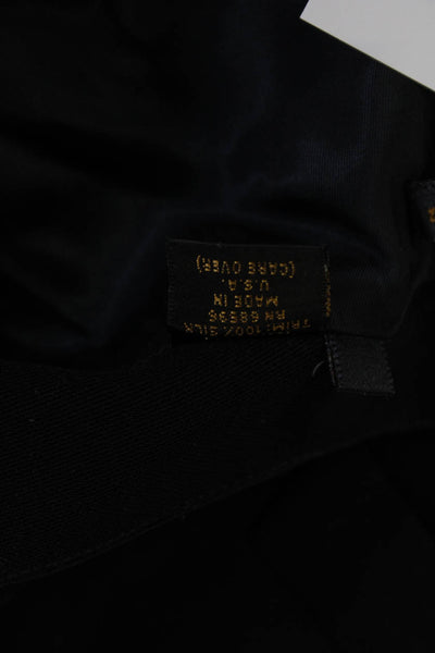 Donna Karan New York Mens Black Silk Suit Vest Collared Button Solid Size L