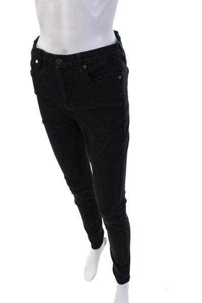 7 For All Mankind Women Black Mid Rise Jeggings Size 28