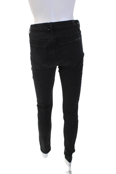 7 For All Mankind Women Black Mid Rise Jeggings Size 28