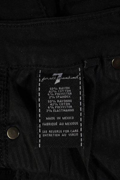 7 For All Mankind Women Black Mid Rise Jeggings Size 28