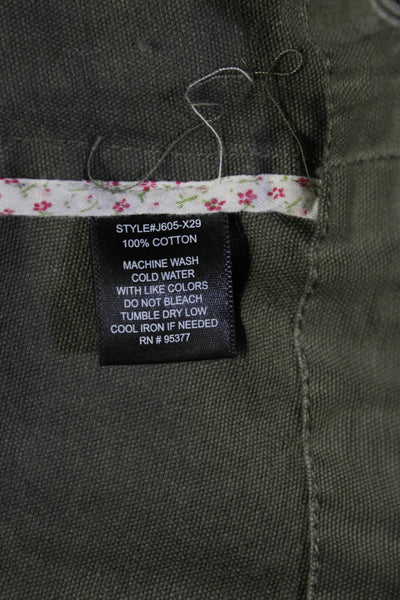 Sanctuary Womens Military Vest Green Collared Zip Sleeveless Cotton Size S