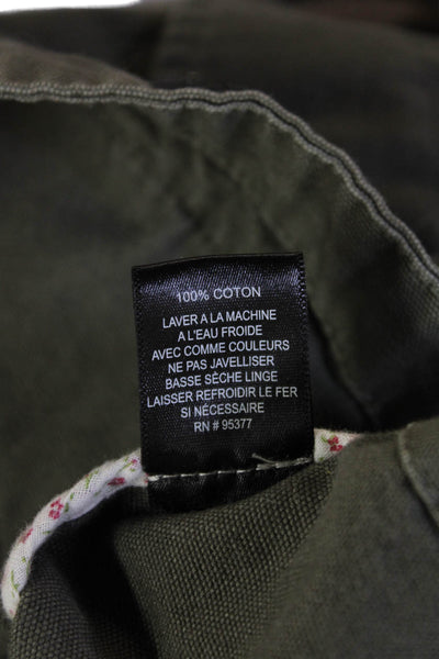 Sanctuary Womens Military Vest Green Collared Zip Sleeveless Cotton Size S