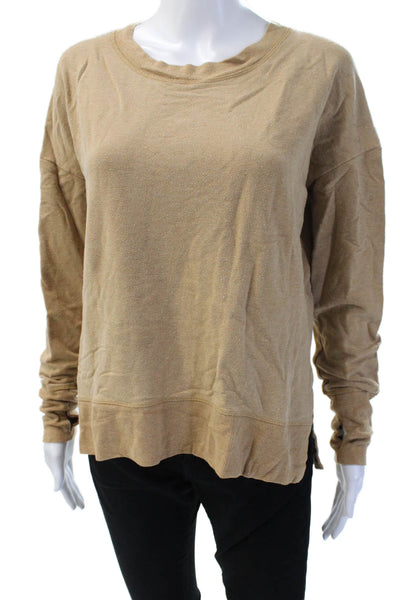 Athleta Unisex Pullover Sweater Beige Long Sleeve Crew Neck Size S