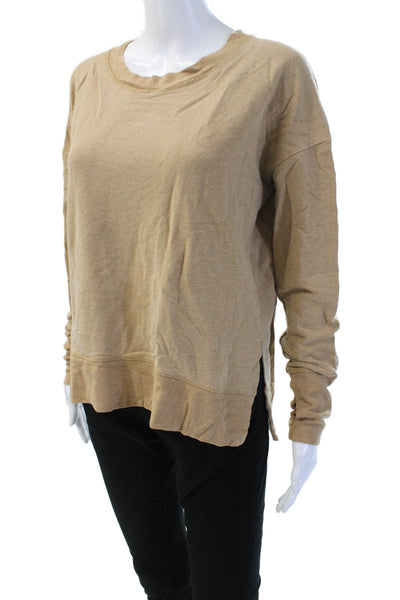 Athleta Unisex Pullover Sweater Beige Long Sleeve Crew Neck Size S