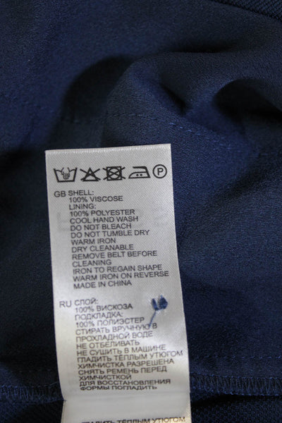 Reiss Womens Blue Viscose V Neck Sleeveless Jumpsuit Size 0