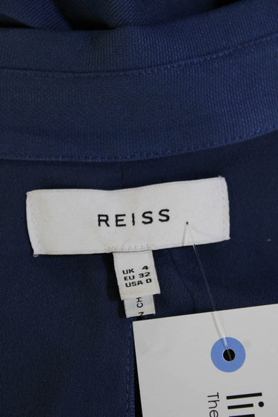 Reiss Womens Blue Viscose V Neck Sleeveless Jumpsuit Size 0