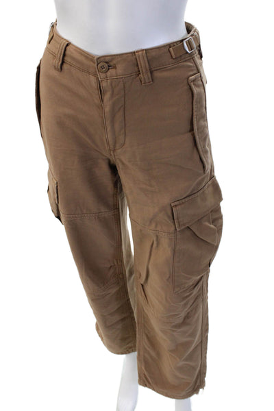 TNA Unisex Cargo Khaki Pants Brown Buckle 100% Cotton Size 00