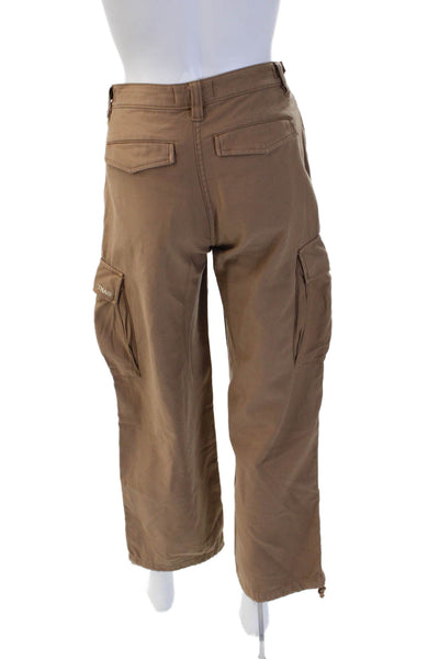 TNA Unisex Cargo Khaki Pants Brown Buckle 100% Cotton Size 00