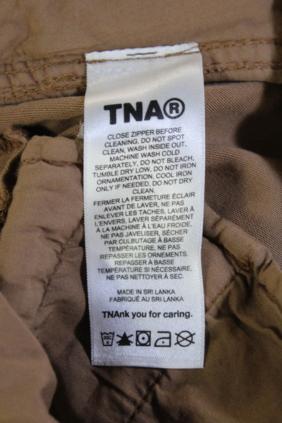 TNA Unisex Cargo Khaki Pants Brown Buckle 100% Cotton Size 00